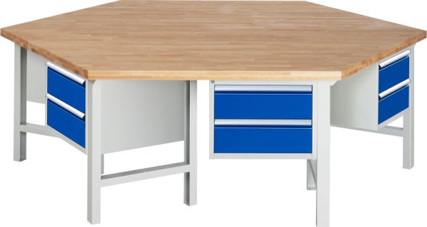 RAU Gruppenwerkbank 425, B2700xT2340xH840mm, 6x 2 Schubladen-Teilauszug, 03-425-135B4S.11