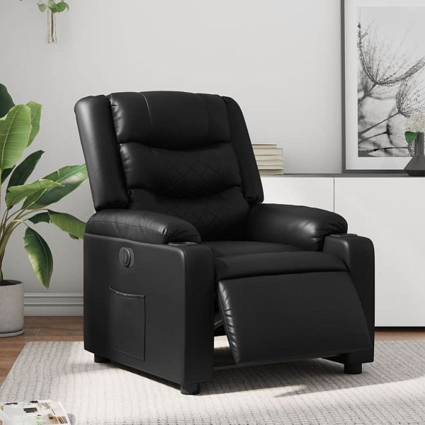 vidaXL Relaxsessel Elektrisch Schwarz Kunstleder, 3206543
