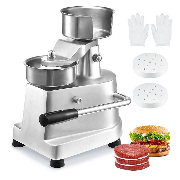 VEVOR Kommerzieller Burger-Patty-Maker, 100 mm/4 Zoll, robuste, lebensmittelecht, Küchen-Fleischformmaschine mit 1000 Stück Patty-Papi, HBRBJYSZLBXGEZ9OPV0