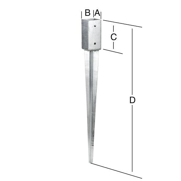Vormann Einschlagbodenhülse 91 x 900 feuerverzinkt, 071403000