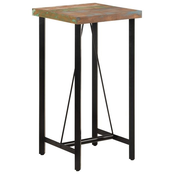 vidaXL Bartisch 55x55x107 cm Altholz Massiv und Eisen, 356372