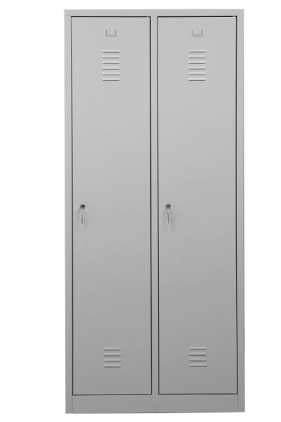 Gürkan Garderobenschrank, 50 x 80 x 180 cm, Lichtgrau, EU Zylinderschloss, Trennwand innen fest, WRD/2.1880, 104047