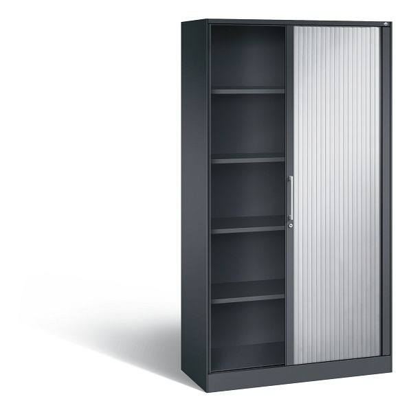 C+P Rollladenschrank Asisto, H1980xB1000xT435mm, Farbe: Schwarzgrau / Weißaluminium, Bügelgriff, 5 OH, 143002-000 S10007