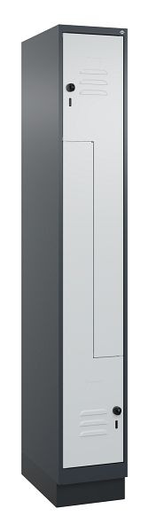 C+P Z-Spind Classic PLUS, C Z-Spind, Classic PLUS, Sockel, 2 Abteile, 1950x300x500mm, 7016/7035, Drehriegel, 080023-102 S10013