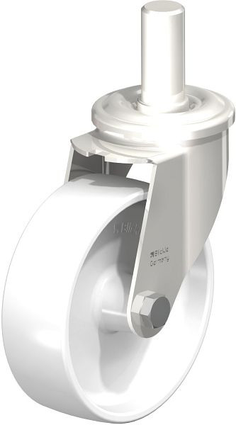 Blickle LEXZ-PO 150G Edelstahl-Lenkrolle mit Zapfen, Polyamid, Weiß, 584375