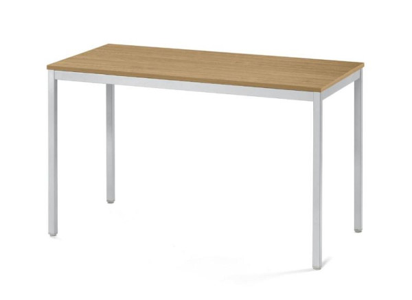 Deskin Konferenztisch PROFI MODUL, Platte Eiche hell, Gestell Alusilber RAL 9006, B 1200 x T 600 x H 728 mm, 359373