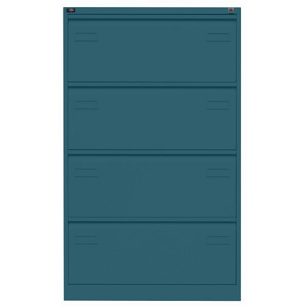 Bisley LIGHT Hängeregistraturschrank LIGHT, doppelbahnig, 4 HR-Schubladen, 653 ozeanblau, CDF4653