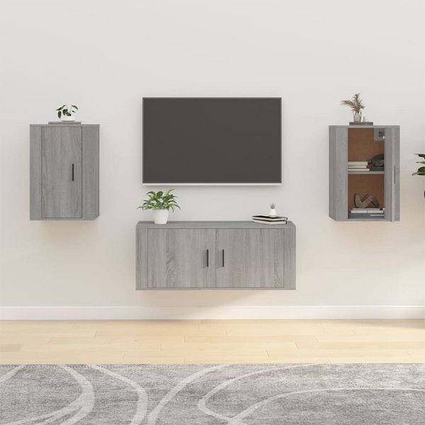 vidaXL TV-Wandschränke 2 Stück Grau Sonoma 40x34,5x60 cm, 816669