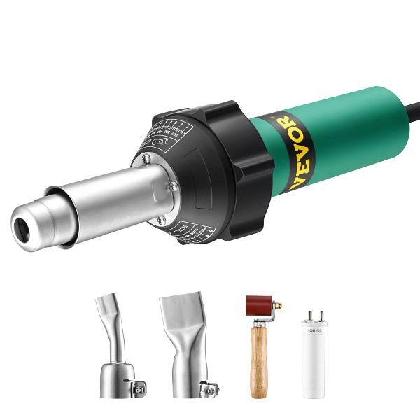 VEVOR Kunststoff Schweißgerät, Heißluftpistole 1600W PVC/PE/PP/PVDF 4Zubehörteile, PVCBRRJTZ4ZP3FCKOV2