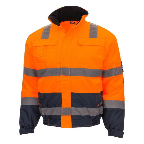 NITRAS MOTION TEX VIZ, Warnschutz-Pilotenjacke, neonorange / blau, Größe: XS, VE: 10 Stück, 7142-XS