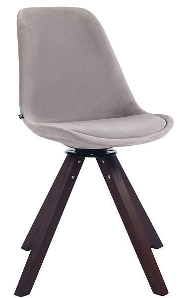 CLP Esszimmerstuhl Troyes Samt Square walnuss, grau, 312168
