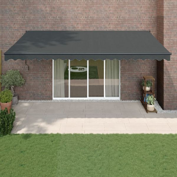 vidaXL Markise Einziehbar Anthrazit 5x3 m Stoff und Aluminium, 3154465