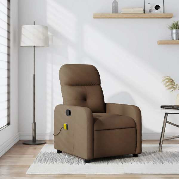 vidaXL Massagesessel Braun Stoff, Füllung: Schaumstoff, 374210