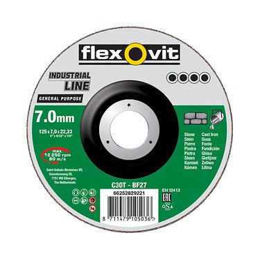 Flexovit Mehrzweck für Winkelschleifer - Schleifen auf MEHRZWECK, C 30 T-BF27 GENERAL PURPOSE, Durchmesser: 125 mm, VE: 10 Stück, 66252829221