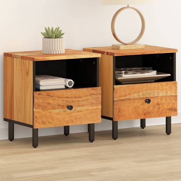 vidaXL Nachttische 2 Stück 40x33x46 cm Massivholz Akazie, 356862