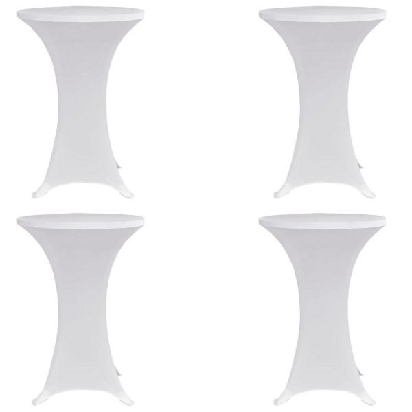 vidaXL Stehtischhussen 4 Stück Ø 80 cm Weiß Stretch, 279070