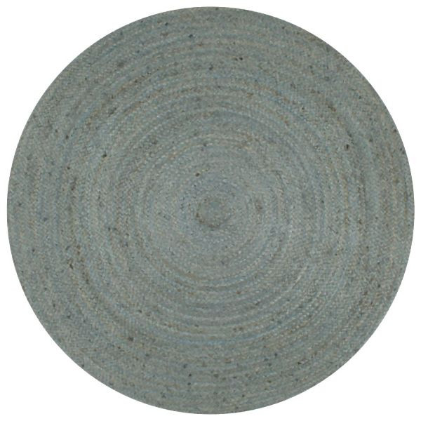vidaXL Teppich Handgefertigt Jute Rund 120 cm Olivgrün, 133669