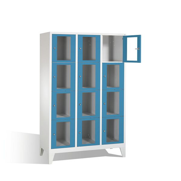 C+P Schließfachschrank Classic, H1850xB1200xT500mm, Farbe: Lichtgrau / Lichtblau, 8010A324 S10003