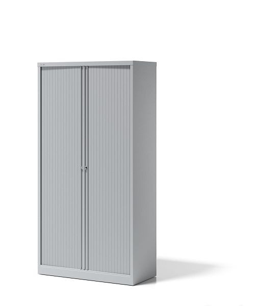 Bisley Rollladenschrank Essentials, mit 4 Fachböden für 5 Ordnerhöhen, lichtgrau, YETB10194SLG645