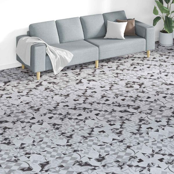 vidaXL Bodenplanken 18-teilig Grau 5,26 m² PVC, 42046295