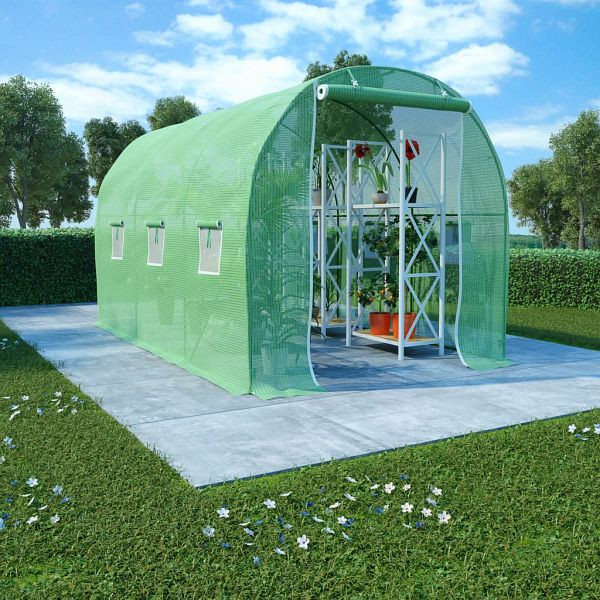 vidaXL Gewächshaus 6,86 m² 3,43x2x2 m, 48164, 8719883796253