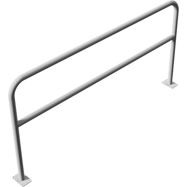 Stein HGS Anlehnbügel/Absperrbügel -Sylt-, 2000mm, ohne Farbe, mit Querholm, Bügel: Ø 48 mm, 21956
