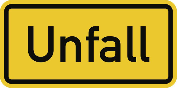 Moedel Unfall, Aluminium, reflektierend RA1 (Typ 1), 600x300 mm, 55118