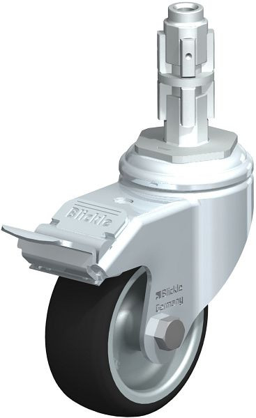 Blickle LKRA-PATH 80G-11-FI-E13 Apparate-Lenkrolle mit Expander & Feststeller, Thermoplastisches Polyurethan, Grau, 338582