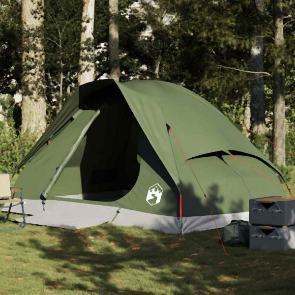 vidaXL Kuppel-Campingzelt 4 Personen Olivgrün Wasserdicht, 4009642