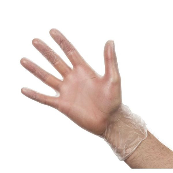 Vogue Vinylhandschuhe transparent gepudert L, 100 Stück, Y252-L