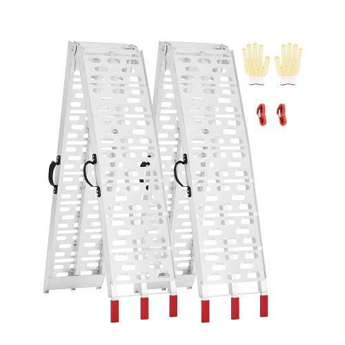 VEVOR Aluminium-Laderampen 2-teilig (680 kg belastbar), breite Oberfläche, mit Griffen für ATV, UTV, Motorrad, E-Bike, ZZGPDLZ1500LZQWLFV0