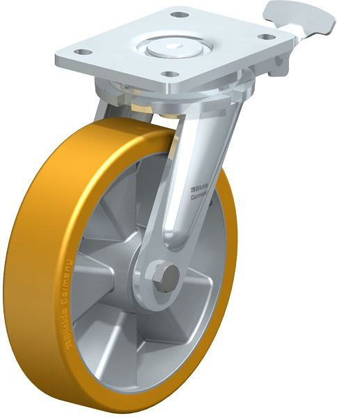 Blickle LO-ALTH 200K-RI4 Stahlgeschweißte Schwerlast-Lenkrolle, Blickle Extrathane®, Hellbraun, 513937