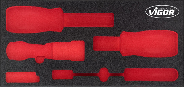 VIGOR 2-Komponenten Weichschaum-Einlagen, Einlagenmaß / Schubladengröße: S (188 x 393 x 35 mm), Verwendung: V5017, V5017-L