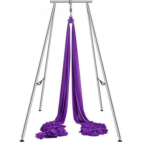 VEVOR Aerial Yoga Hängematte mit Yogarahmen 12 x 2,6 m, Lila, KJDC293M12MDB9TTKV0