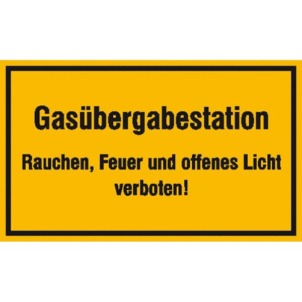 Stein HGS Hinweisschild zur Betriebskennzeichnung: Gasübergabestation, 300x200mm/Alu, geprägt, 11.5860