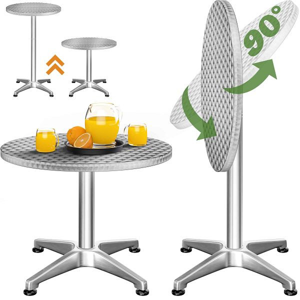 casaria Stehtisch Ø60cm Silber Alu klappbar höhenverstellbar, 104206
