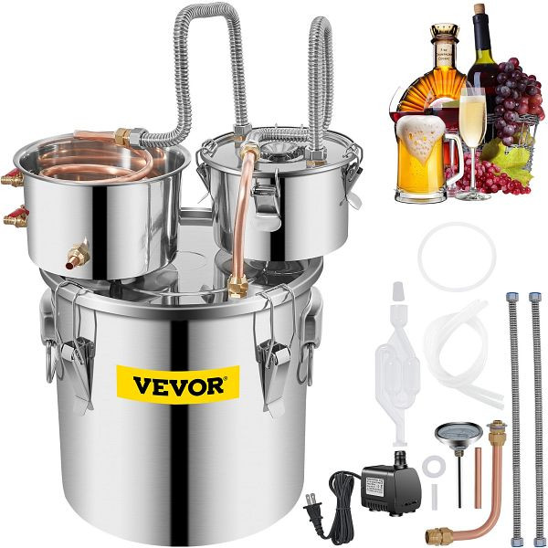 VEVOR 4,6 UK GAL Alkohol Distiller Behälter für die Fermentation Gärbehälter Edelstahl Bierbraugerät Gärbottich Gärfass, ZLSJ5GALSLNTZLQDBV2