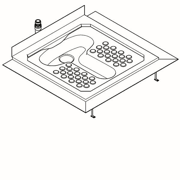 KWC Hock-WC, CAMPUS, Edelstahl, Klebeflansch, Spülrand, 963x281x863 mm, suizidhemmend, 2000108807
