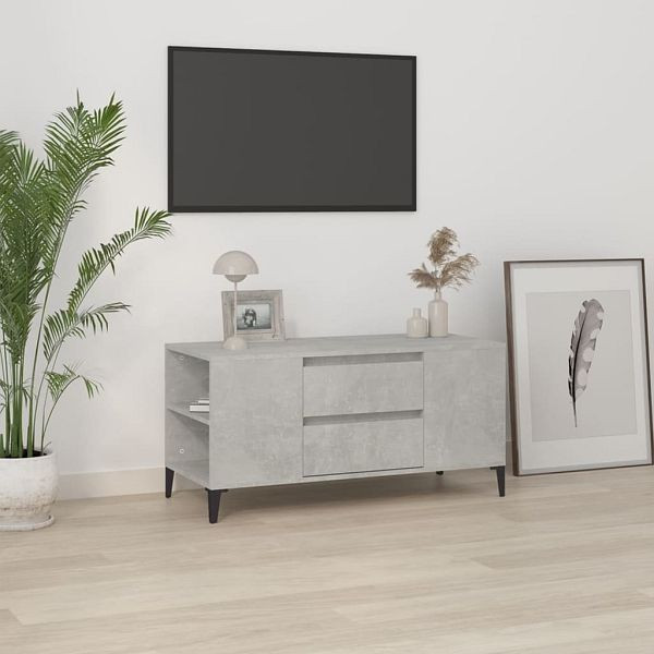 vidaXL TV-Schrank Betongrau 102x44,5x50 cm Holzwerkstoff, 819608