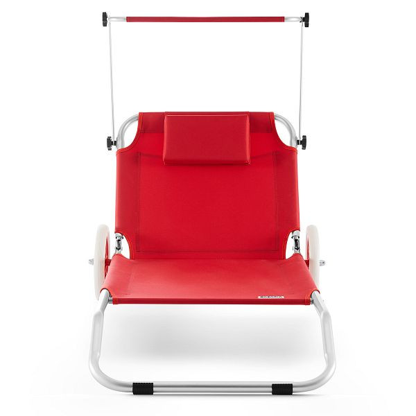 casaria Gartenliege Kreta Rot Alu mit Rollen, 106972