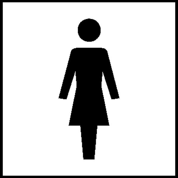 SafetyMarking Türschild, Graphic Line - WC Damen, BxH 10x10 cm, Kunststoff (Hart-PVC), selbstklebend, 43.5880-D