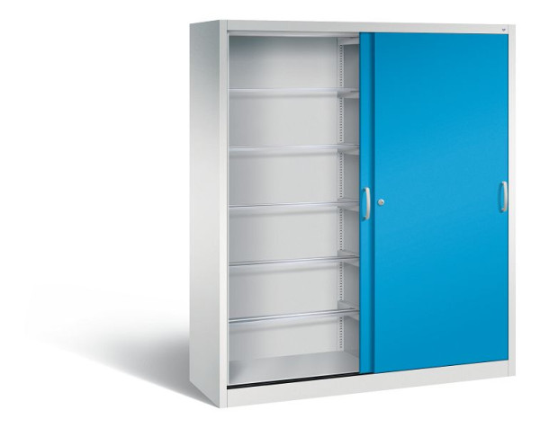 C+P Schiebetürenschrank Acurado, H1950xB1600xT500mm, Farbe: Lichtgrau / Lichtblau, Bügelgriff, 2150-60 S10041