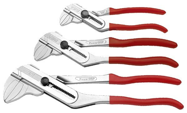 VBW Werkzeugfabrik Zangenschlüssel "PowerGRIP", verchromt, roter Kunststoffüberzug, 250 mm, 87180310