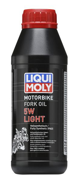 LIQUI MOLY Gabel- und Stoßdämpferöl Motorbike Fork Oil 5W light, Dose Kunststoff, VE: 0,5 Liter, 1523