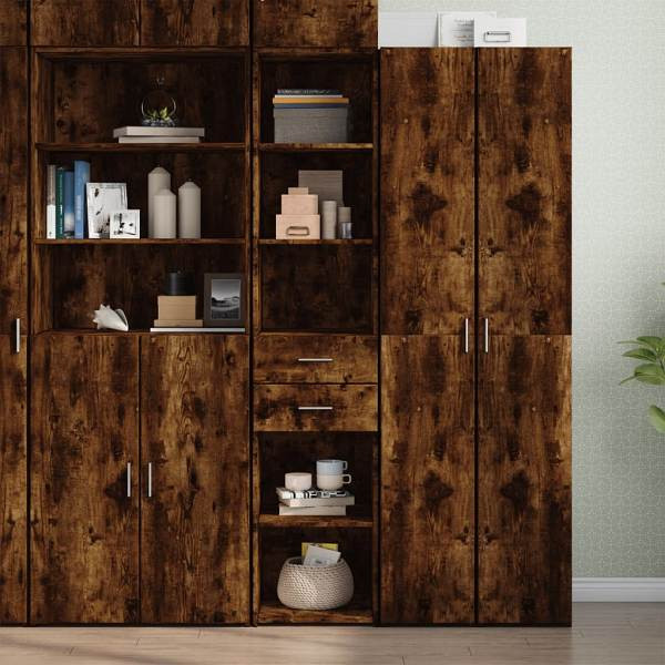 vidaXL Highboard Räuchereiche 40x42,5x185 cm Holzwerkstoff, 3281445