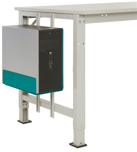 Manuflex ESD-CPU-Halter in Wasserblau RAL 5021, BxTxH = 180-250 x 450 x 290 mm, Wasserblau, LZ3590.5021