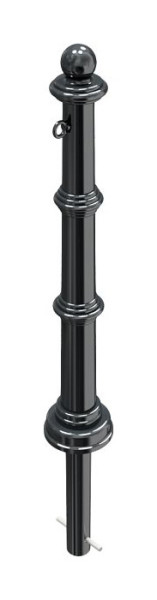 Schake Alu-Stilpfosten Serie 495B, ortsfest, zum Einbetonieren mit Erdanker, Gesamtlänge ca. 1300 mm, mit 1 Öse, 495B+1