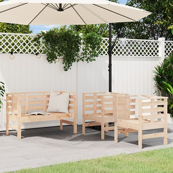 vidaXL 3-teilig Garten-Lounge-Set Massivholz Kiefer, 825142