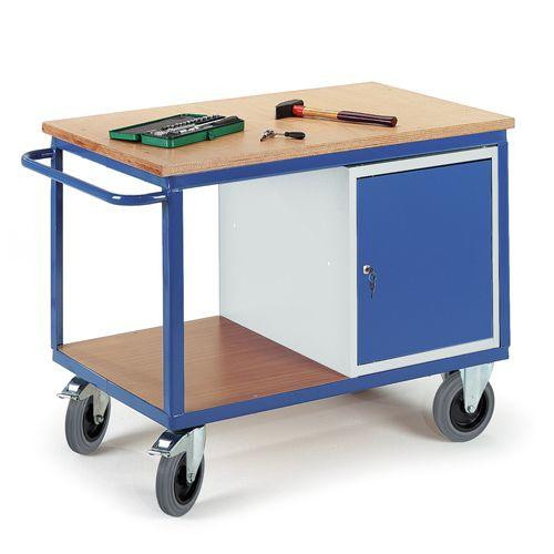 Rollcart Werkstattwagen mit Stahlschrank (1250x700), Tragkraft: 600 kg, 07-4306
