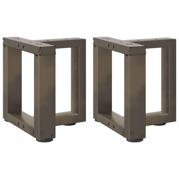 vidaXL Couchtischbeine T-Form 2 Stück Naturstahl 30x25x(30-31) cm Stahl, 4013003
